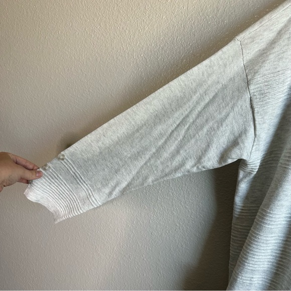 NWT CJ Banks Light Gray Open Front Long Cardigan Women’s Size 1X 16-18 - Picture 3 of 7